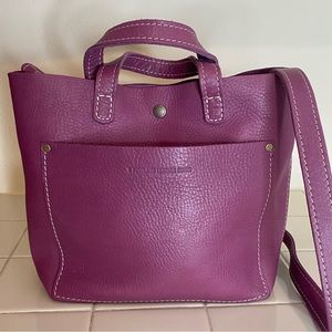 NEW Portland Leather Goods Mini Classic Crossbody Tote in Mulberry
